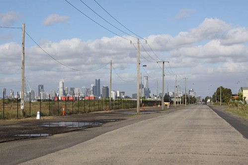 Melbourne skyline from Williamstown Road, Port Melbourne