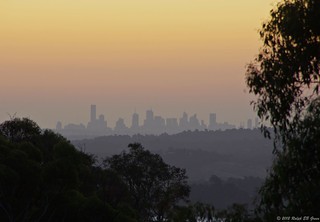 Melbourne skyline early evening