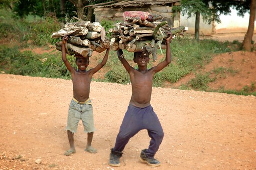 africa portrait people boys kids rural children exercise lifestyle ghana jungle tropics firewood musclebuilding