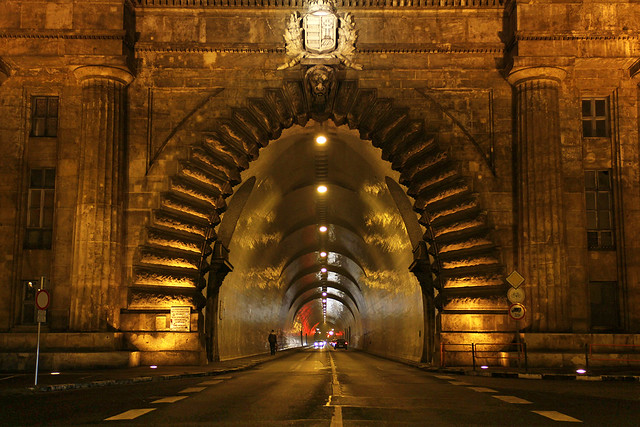 The Buda Castle tunnel at night 2