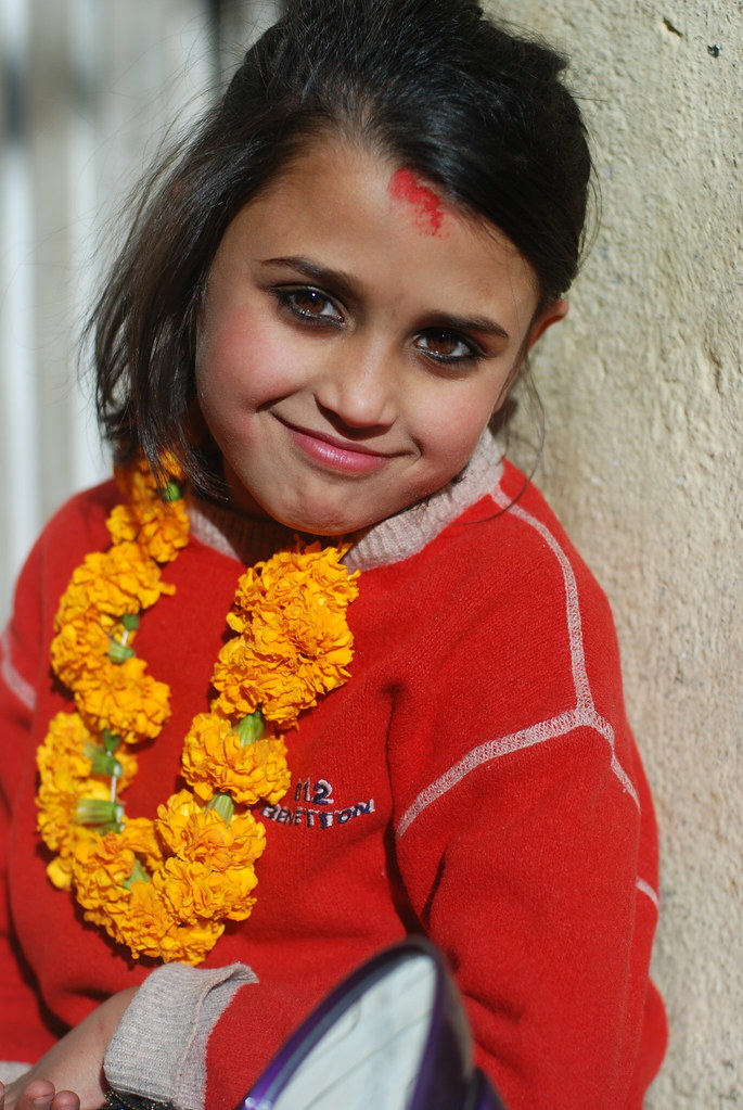 A Cute Nepali Girl A Nepali Girl After Celebrating Her