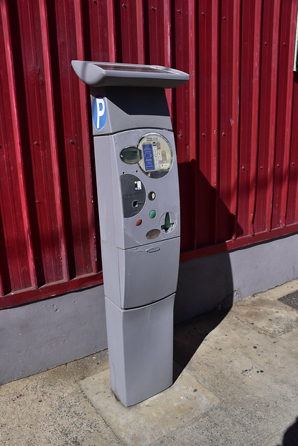 Solar powered parking ticket dispenser