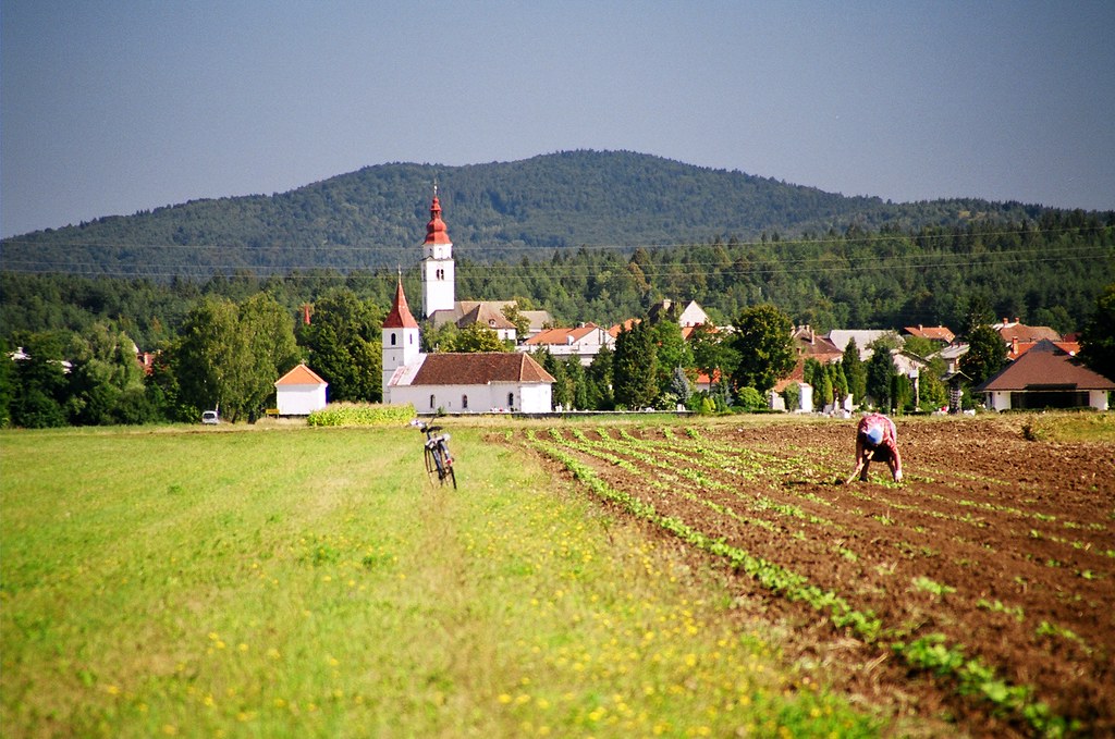 Village near lake Cerknica, Slovenia