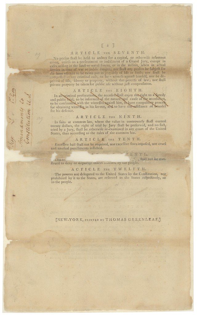 Proposed Amendments to the U.S. Constitution, 09/14/1789 (page 2 of 2)