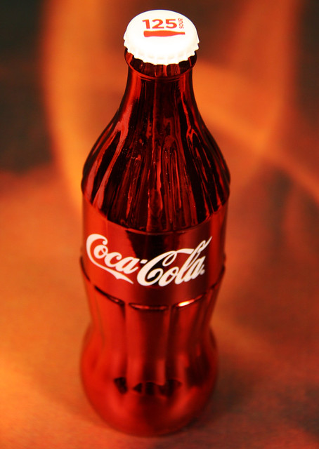 125 years Coca-Cola metal red bottle company only gift FEMSA Brazil top