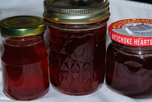 Medlar jelly in jars