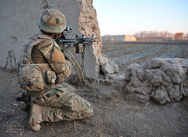 Soldier with 1st Battalion the Yorkshire Regiment on Patrol in Afghanistan