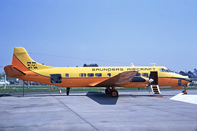 CF-XOK Saunders ST-27 (Heron cvsn) Saunders Aircraft LGW 14MAY70