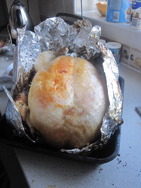 Partly-cooked turkey