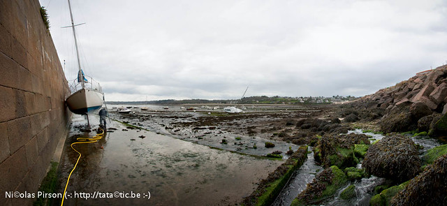 Bretagne : Bateau à marée basse