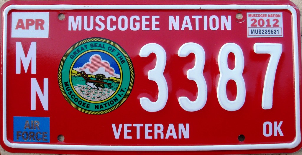 Muscogee Creek Nation Air Force Veteran License Plate  Flickr