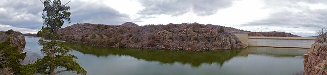 Lake Snyder and the Tom Steed Dam Panorama