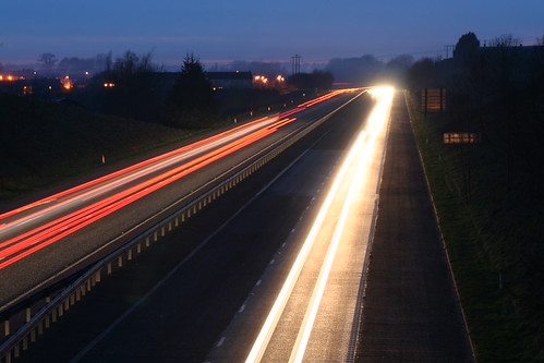 road uk ireland light sunset cars car night traffic motorway m1 trails vehicles northernireland lighttrails streaks lightstreaks dungannon