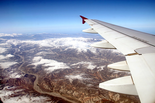 High above the Caucasus - enroute TBS to GYD with Qatar Airways