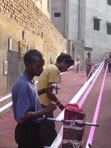 Ahmedabad - dying strings for the kite festival | by wackypuppy1