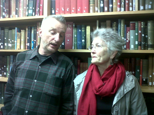 Billy Bragg and Peggy Seeger in the MacColl Seeger archive November 2011