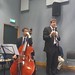 Dr Ronan Collins (MD, Director of Stroke Services, AMNCH) talks about  Bewitched, by composer Ian Wilson,  with Malachy Robinson (double bass) of the Irish Chamber Orchestra beside him