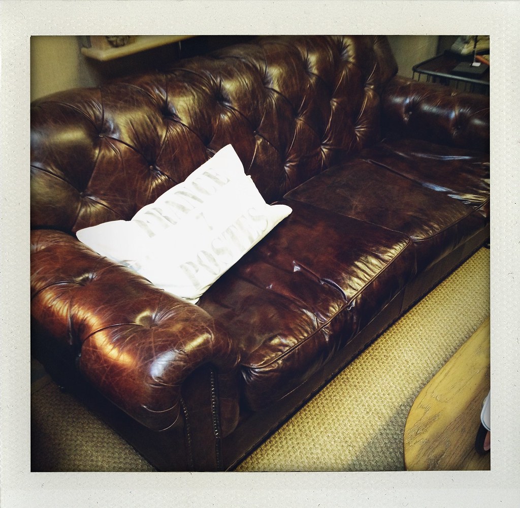 Distressed Brown Leather Chesterfield Sofa $2895 | Paris on Ponce \u0026 Le ...