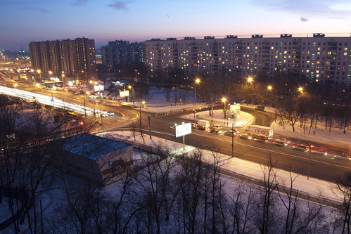 city snow sunrise lights highway moscow утро moscu москва снег