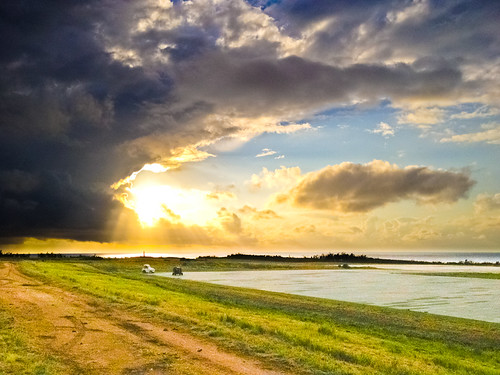 Ieshima Island by R.Quintano | Photography, Used my Iphone 4 and edited it on camera+ app and LR3camera sunset seascape apple clouds lightroom i