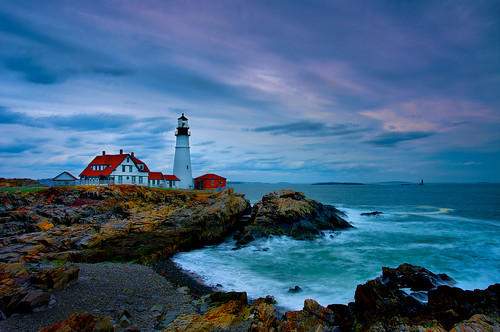 ocean lighthouse colors portland long exposure head maine atlantic capeelizabeth headlighthouse