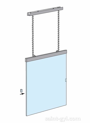 porte-affiche extra-plat lumineux suspendu par cables sch 004