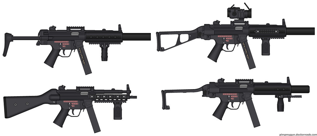 Top left: MP5SD6 RIS without side rail Top right: MP5SD6 RIS with sid...