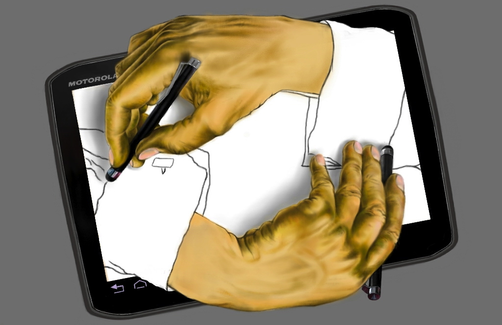 hands drawing hands digital painting | hands drawing hands d… | Flickr