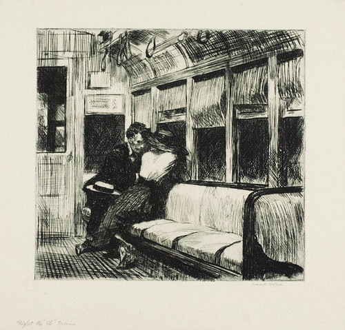 Night on El Train - Edward Hopper - 1918 - Etching