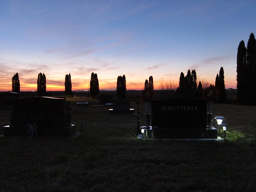 sunset cemetery scenery dusk headstones iowa local marengo smalltown ohiocemetery canonpowershots95 shutterle