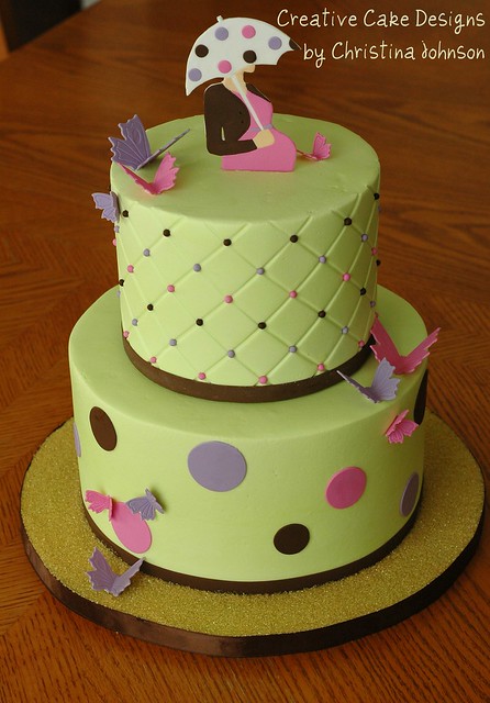 Lime green Baby Shower Cake