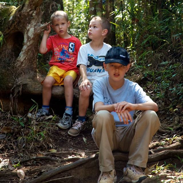 DSC_4703 - Three boys in the rain forest