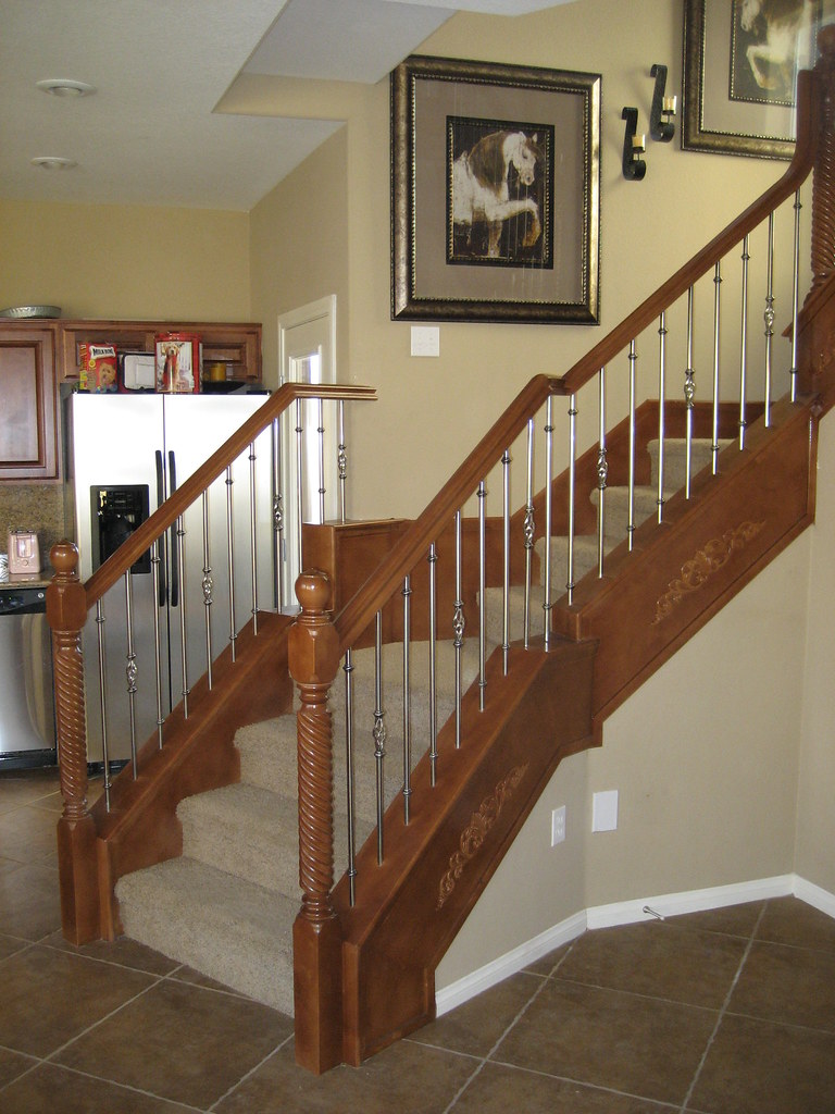 Alder Railing with Rope Posts and SS Spindles | JD Stairs | Flickr
