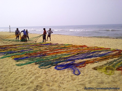beach srilanka fishingnet