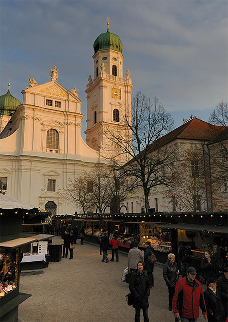 Sunset at the Christmas Market in Passau, Germany