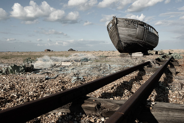 Dilapidated Fishing Boat on Dungeness Beach