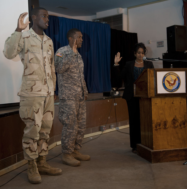 US service members become Americans in Africa
