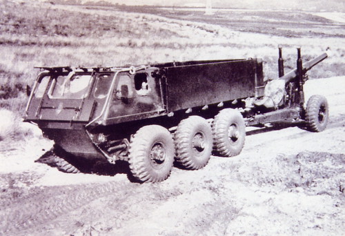 Alvis Stalwart Amphibious Truck Prototype Towing 5.5 inch Gun | by kitchener.lord
