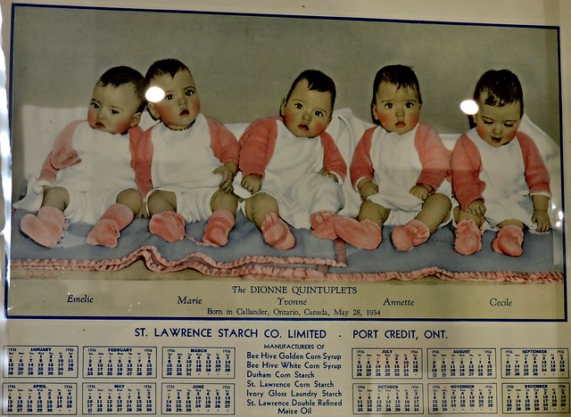 1936 Dionne Quintuplets calendar for the St. Lawrence Starch Co.