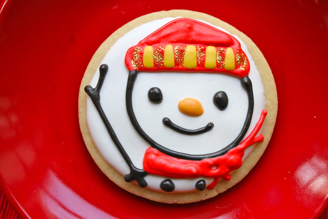 Snowman sugar cookie