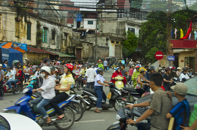 Motobikes Crowding Vietnamese Streets
