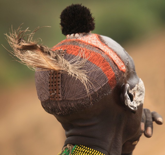 Karo Warrior Tribal Handcrafted Clay Headdress Omo Valley Ethiopia Horn Of Africa