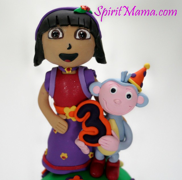 Dora in Purple Dress w Boots Cake Topper