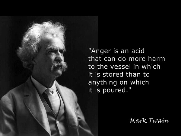 Anger is an acid.. Motivational POSTER Mark Twain 