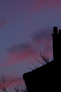 Red sky by chimney