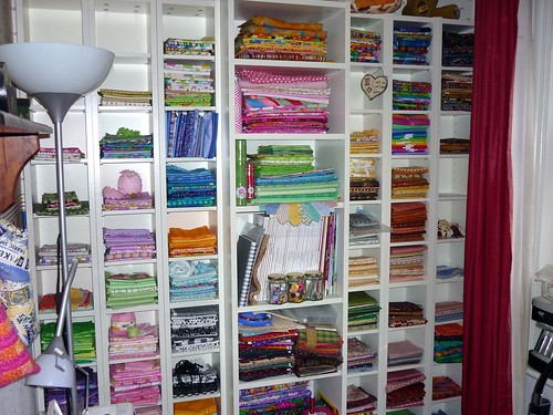 Fabric Wall | One end of my very tiny sewing room. buttonsnb… | Flickr