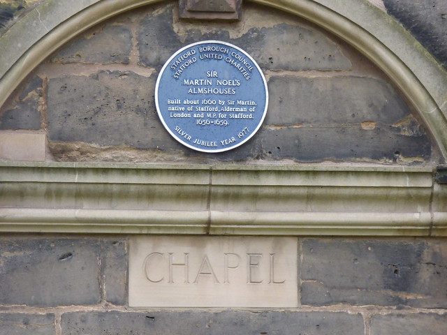 Sir Martin Noel's Almshouses - Earl Street, Stafford - blue plaque