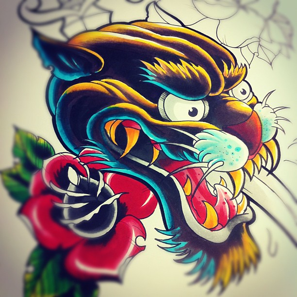 Panther tattoo design in progress! #tattoo #print #inprogr… | Flickr
