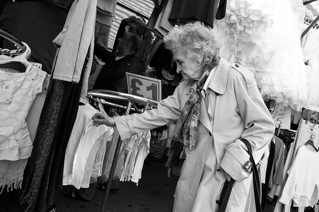 Woman browsing, Church Street Market