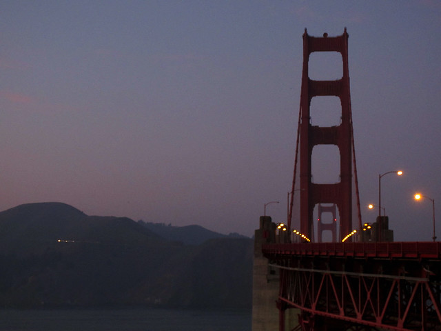 Golden Gate Bridge at sunset POV Presidio.  San Francisco (2011)